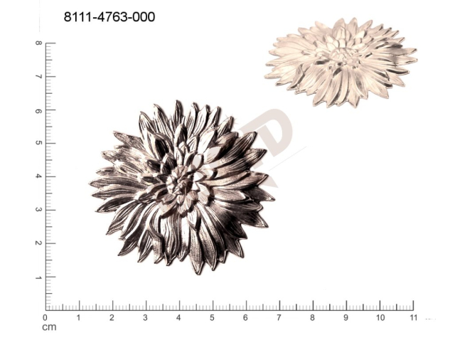 fancy shape plant motives flowers, flower motives without loops / attaching holes 40.0x36.0mm