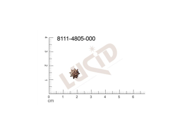 Tvarový výlisek rostlinné motivy kytky, květinové motivy bez oček (svěšovacích dírek) 8.0mm