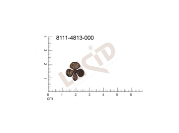 Tvarový výlisek rostlinné motivy kytky, květinové motivy bez oček (svěšovacích dírek) 14.0x13.0mm