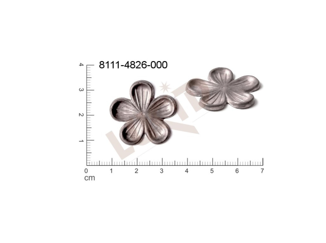 fancy shape plant motives flowers, flower motives without loops / attaching holes 26.0mm