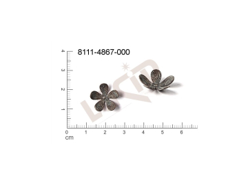 fancy shape plant motives flowers, flower motives without loops / attaching holes 15.0mm