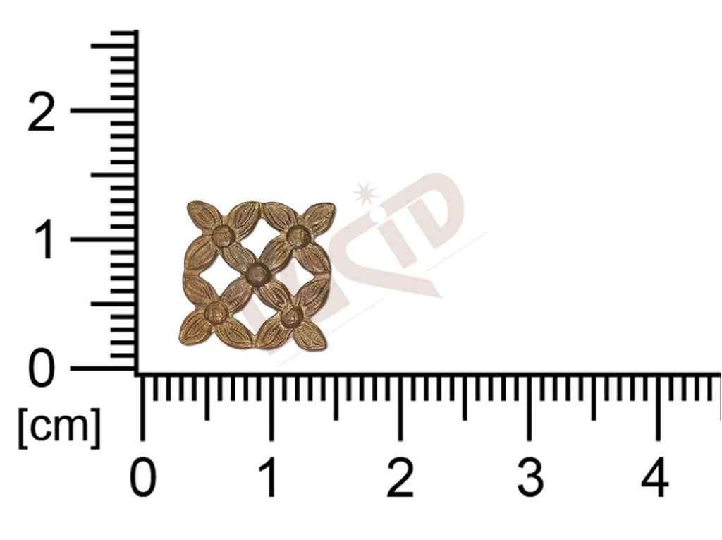 Tvarový výlisek čtyřúhelníky kytky, květinové motivy bez oček (svěšovacích dírek) 18.0mm