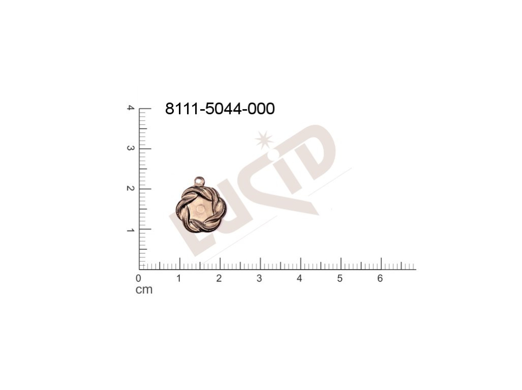 fancy shape round other with 1 loop / attaching hole 15.0x12.0mm