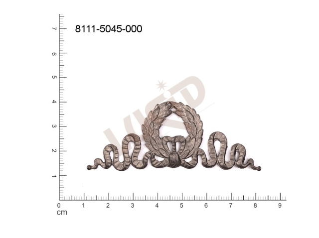 Tvarový výlisek rostlinné motivy bez oček (svěšovacích dírek) 72.0x28.0mm