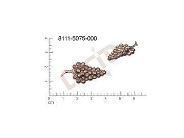 Tvarový výlisek rostlinné motivy ovoce, zelenina bez oček (svěšovacích dírek) 30.0x16.0mm