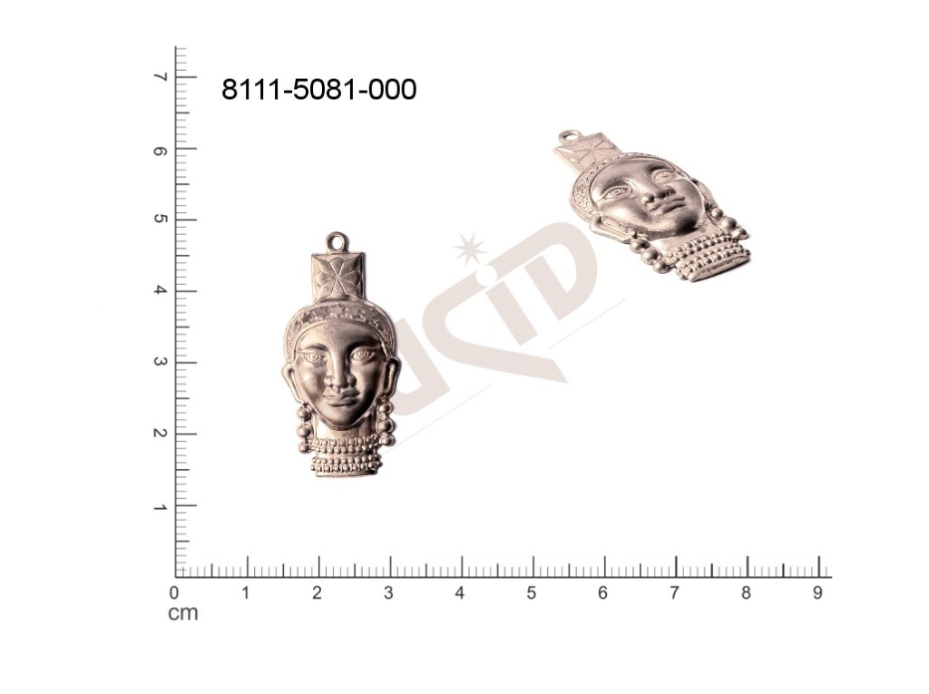 fancy shape heads, human body other with 1 loop / attaching hole 34.0x16.0mm