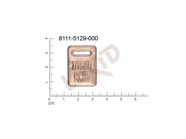 fancy shape quadrangle other with 1 loop / attaching hole 28.0x20.0mm