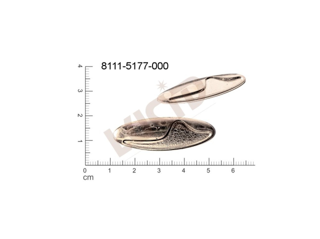 fancy shape oval other without loops / attaching holes 40.0x13.0mm