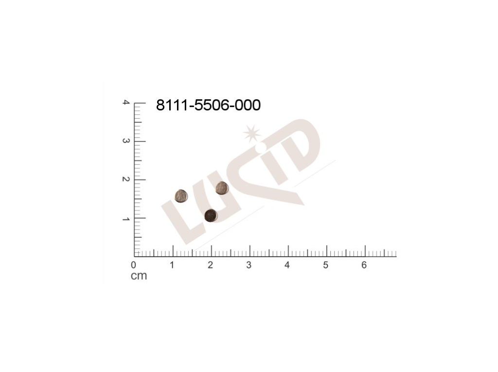 Plochý výsek kulatý bez oček (svěšovacích dírek) 3.5mm