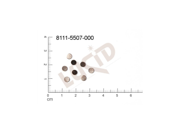 Plochý výsek kulatý bez oček (svěšovacích dírek) 4.0mm