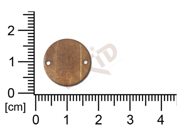 flat cut-out round  with 2 loops / attaching holes