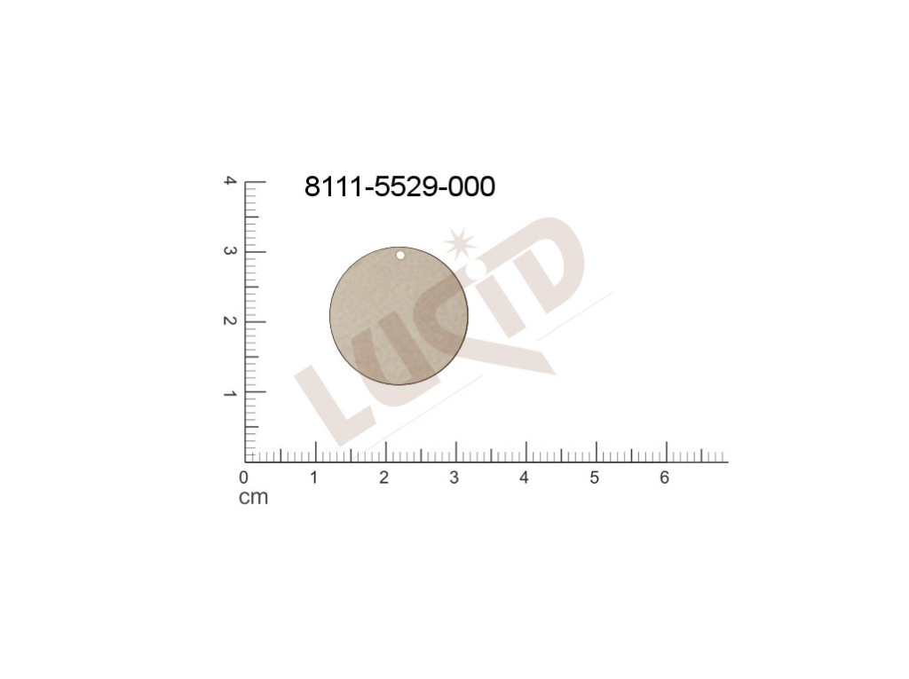 flat cut-out round other with 1 loop / attaching hole 20.5mm