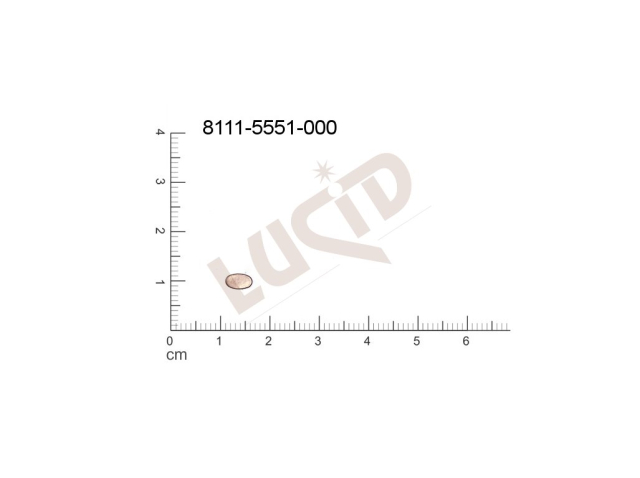 Plochý výsek  ovál bez oček (svěšovacích dírek) 6.0x4.0mm