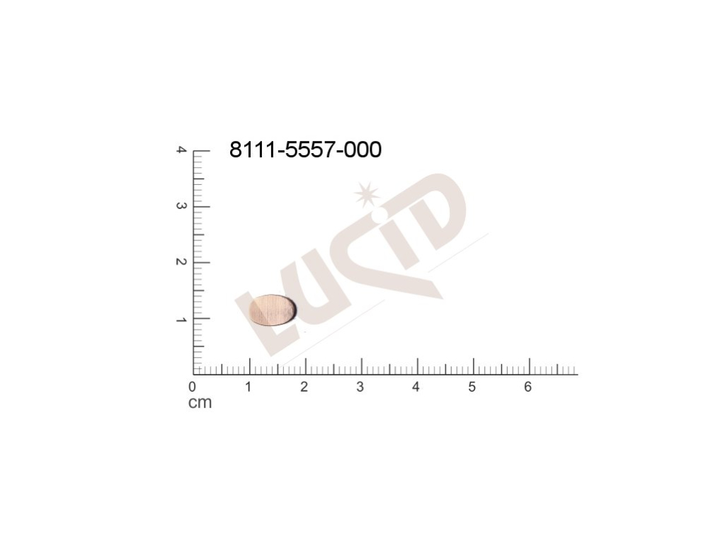 Plochý výsek  ovál bez oček (svěšovacích dírek) 9.0x6.0mm