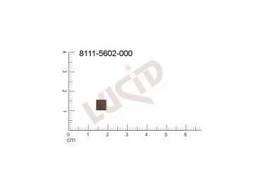 Plochý výsek čtyřúhelníky bez oček (svěšovacích dírek) 5.5x5.5mm