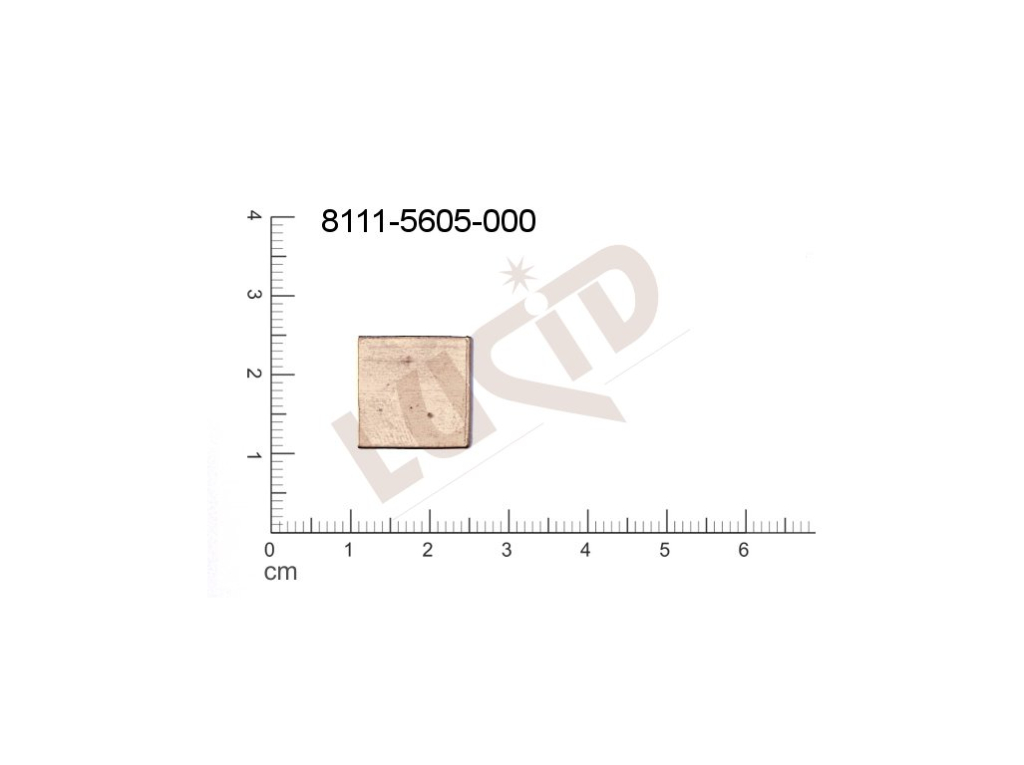 flat cut-out quadrangle   without loops / attaching holes 15.0mm