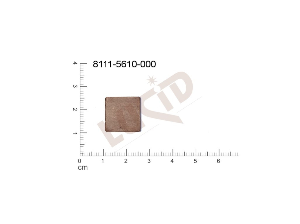 Plochý výsek čtyřúhelníky bez oček (svěšovacích dírek) 18.0x18.0mm