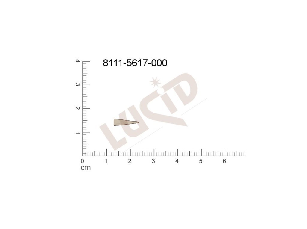 Plochý výsek trojúhelník bez oček (svěšovacích dírek) 11.1x3.4mm