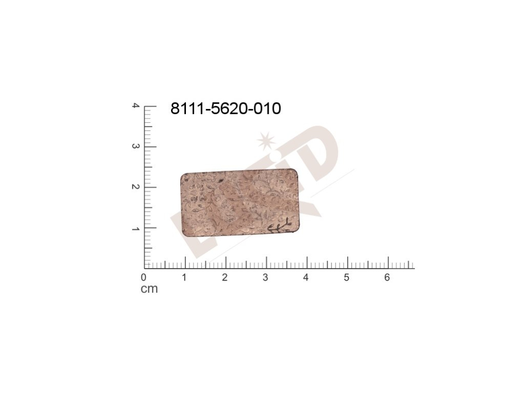 Plochý výsek čtyřúhelníky ostatní bez oček (svěšovacích dírek) 29.0x16.0mm