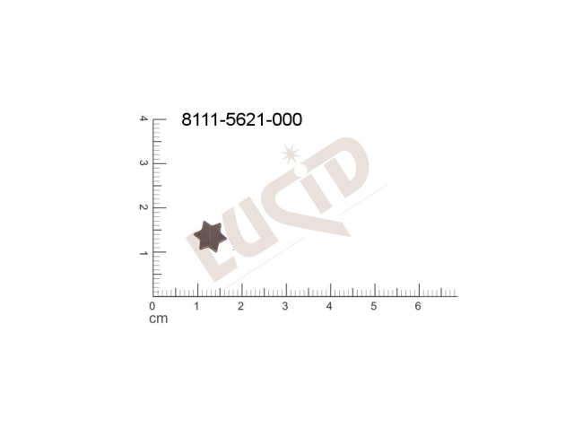 Plochý výsek hvězda ostatní bez oček (svěšovacích dírek) 8.0x8.0mm