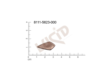 flat cut-out quadrangle   without loops / attaching holes 22.0x10.0mm