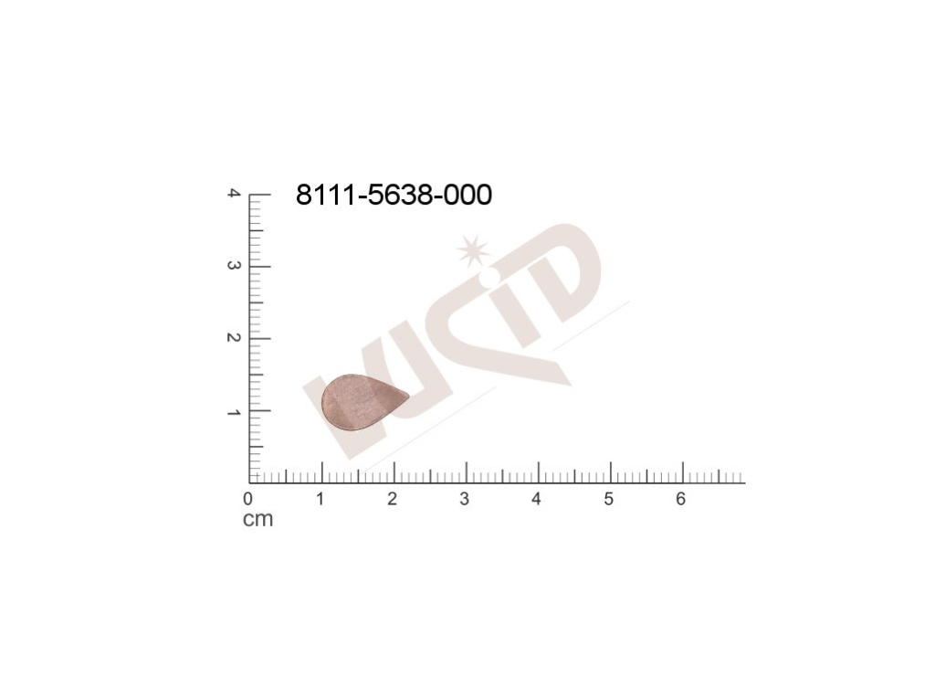 Plochý výsek slzy ostatní bez oček (svěšovacích dírek) 13.0x9.0mm