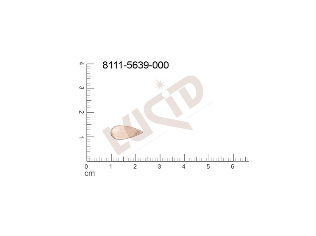 Plochý výsek slzy bez oček (svěšovacích dírek) 15.0x5.0mm