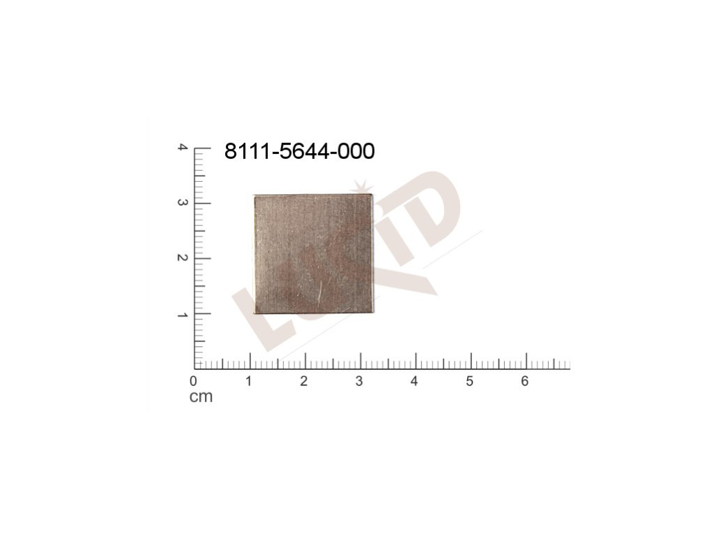 flat cut-out quadrangle   without loops / attaching holes 22.0x22.0mm