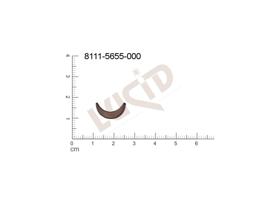 flat cut-out halfmoons other without loops / attaching holes 15.0x8.0mm