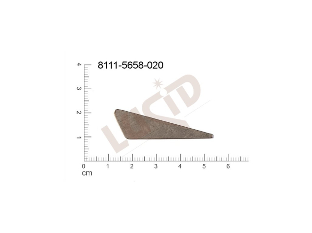 Plochý výsek ostatní ostatní bez oček (svěšovacích dírek) 43.0x13.0mm