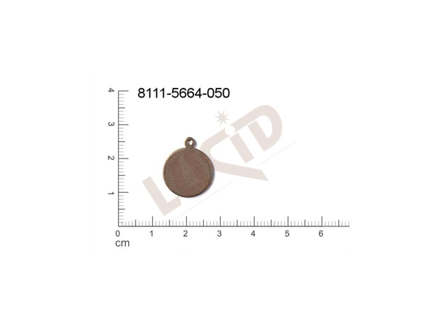 flat cut-out round other with 1 eye / attaching hole 18.0x15.0mm