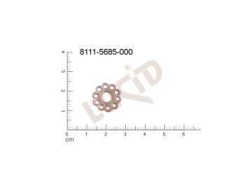 flat cut-out round other with more loops / attaching holes 15.0mm