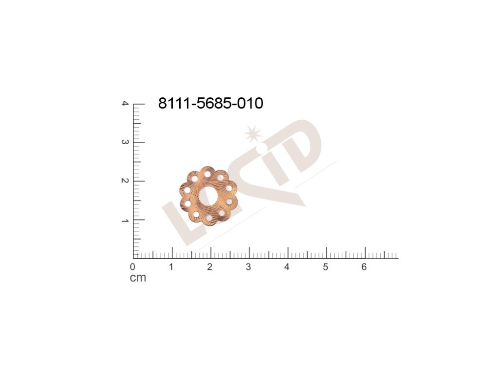 flat cut-out round other with more eyes / attaching holes 15.0mm