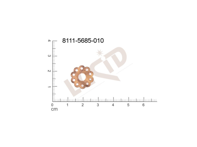 flat cut-out round other with more eyes / attaching holes 15.0mm