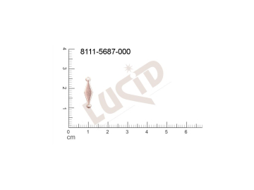 Svěšovací díl/tyčinka s 2-ma očky 16.0x5.0mm