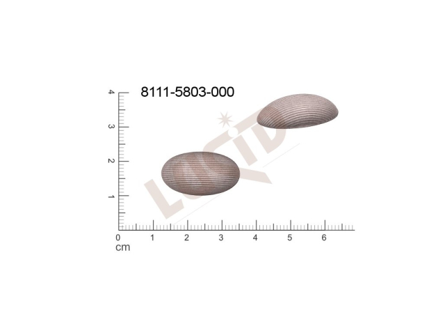 Tvarový výlisek  ovál ostatní bez oček (svěšovacích dírek) 23.0x13.0mm