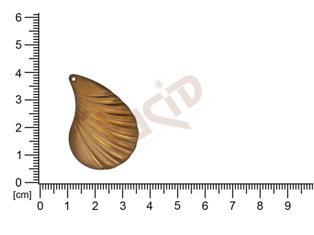 Tvarový výlisek slzy ostatní s 1 očkem (svěšovací dírkou) 35.0x25.0mm