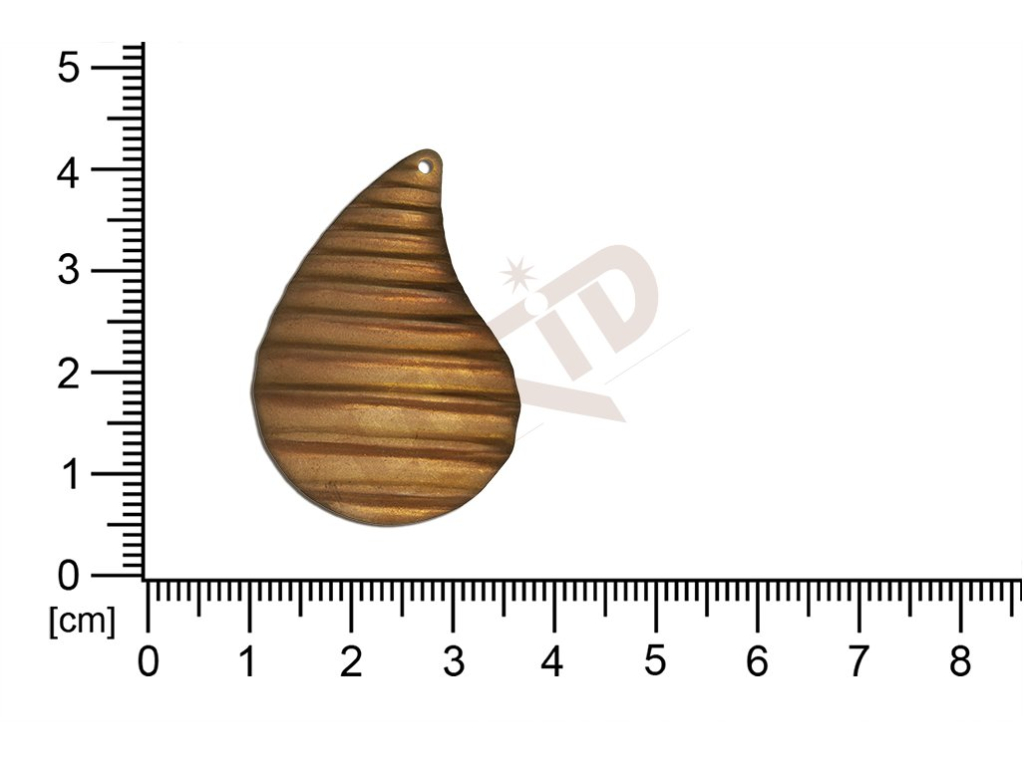 Tvarový výlisek slzy ostatní s 1 očkem (svěšovací dírkou) 35.0x25.0mm