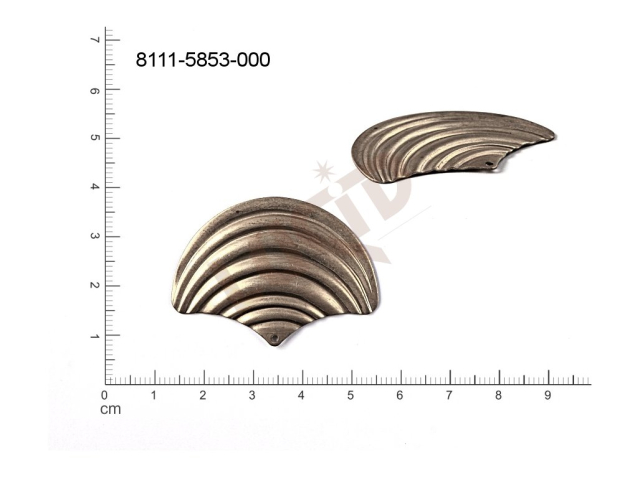 Tvarový výlisek s 1 očkem (svěšovací dírkou) 40.0x30.0mm