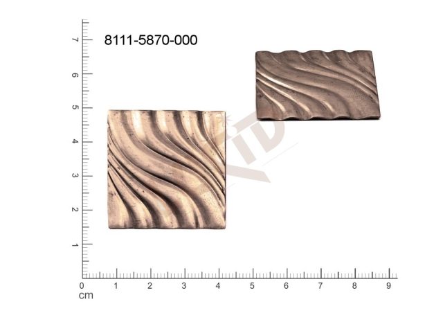 fancy shape quadrangle other without loops / attaching holes 35.0x35.0mm