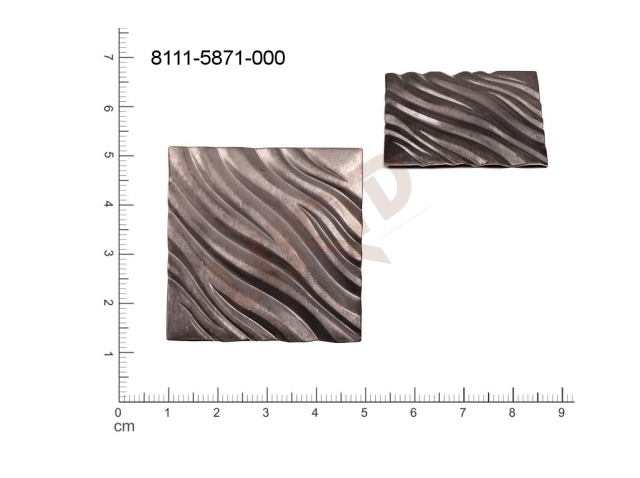 fancy shape quadrangle other without loops / attaching holes 40.0x40.0mm