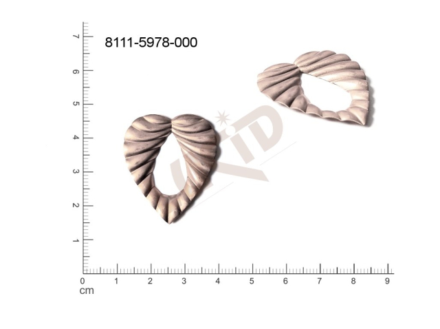 fancy shape hearts other without loops / attaching holes 32.0x28.0mm