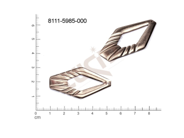 Tvarový výlisek s 1 očkem (svěšovací dírkou) 43.0x22.0mm