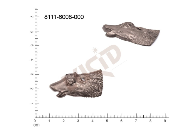 Tvarový výlisek zvířata jelen bez oček (svěšovacích dírek) 39.0x20.0mm