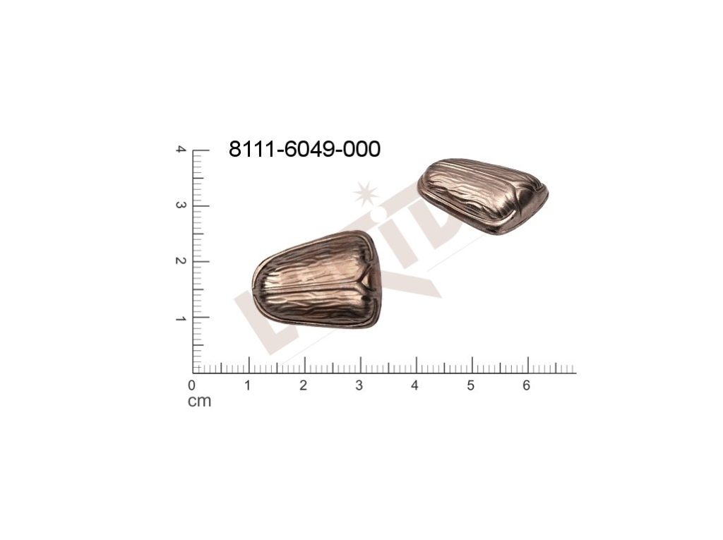 Tvarový výlisek zvířata brouk a další hmyz bez oček (svěšovacích dírek) 23.0x18.0mm