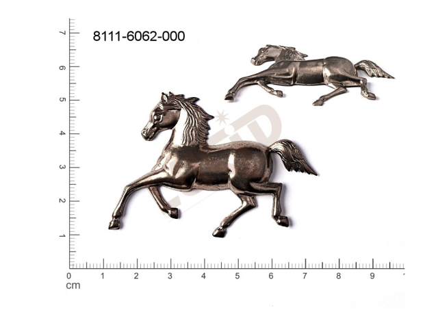 fancy shape animals horses without loops / attaching holes 60.0x40.0mm