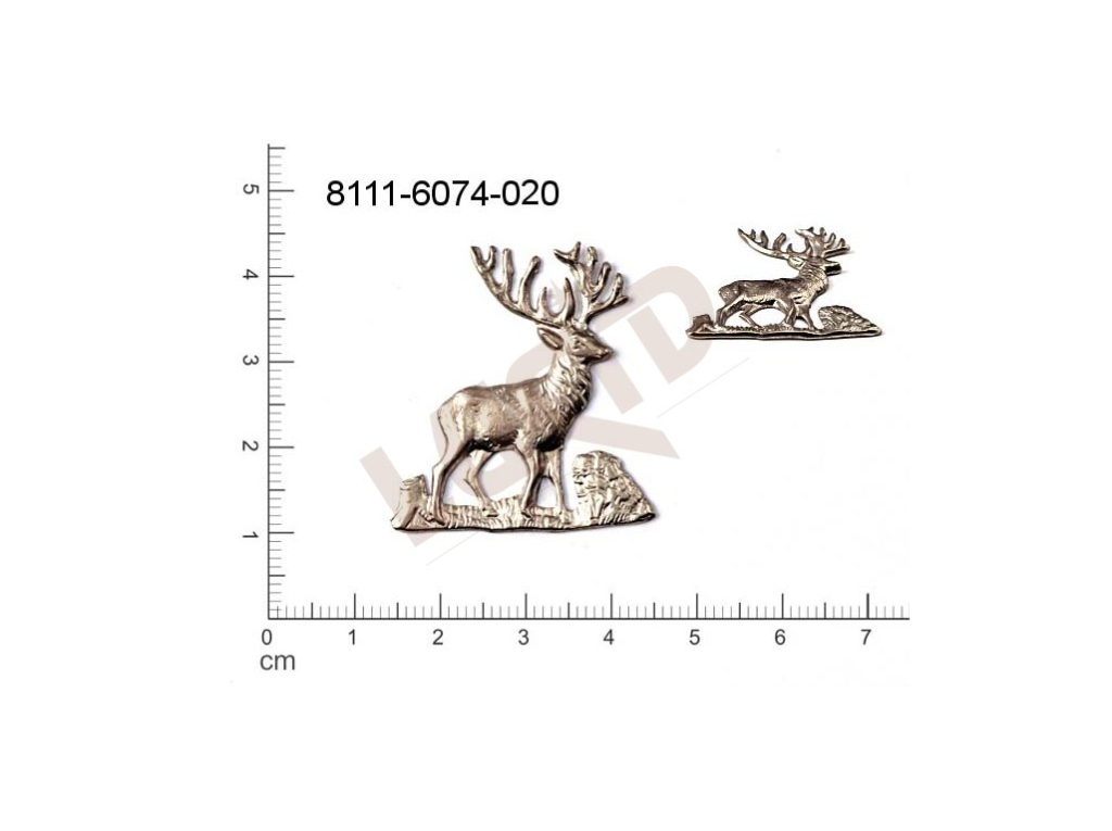 fancy shape animals deer without loops / attaching holes 37.0x30.0mm