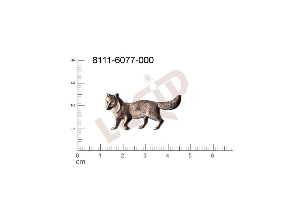 Tvarový výlisek zvířata zvířata bez oček (svěšovacích dírek) 32.0x16.0mm