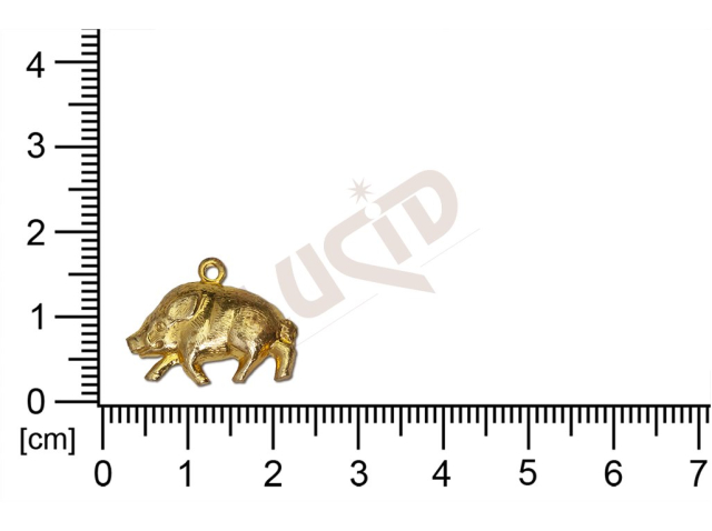 Tvarový výlisek zvířata prase s 1 očkem (svěšovací dírkou)