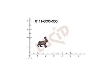 Tvarový výlisek zvířata bez oček (svěšovacích dírek) 13.0x12.0mm